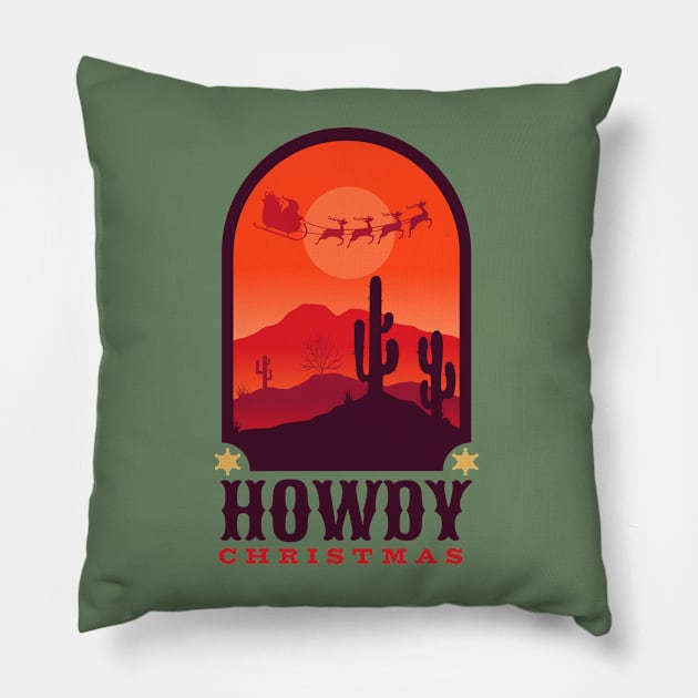 Howdy Christmas Santa Claus Pillow by little osaka shop