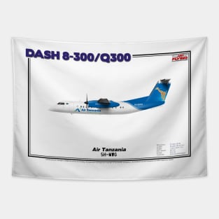 DeHavilland Canada Dash 8-300/Q300 - Air Tanzania (Art Print) Tapestry