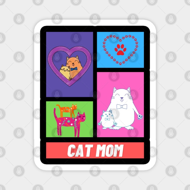Mom Cat Magnet by Pixel Threads 