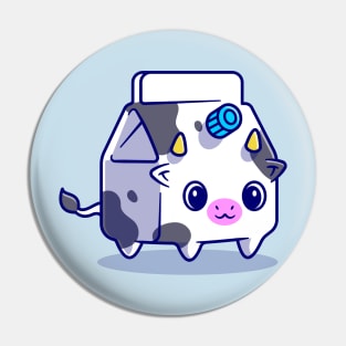 Cute Cow Milk Box Cartoon Pin