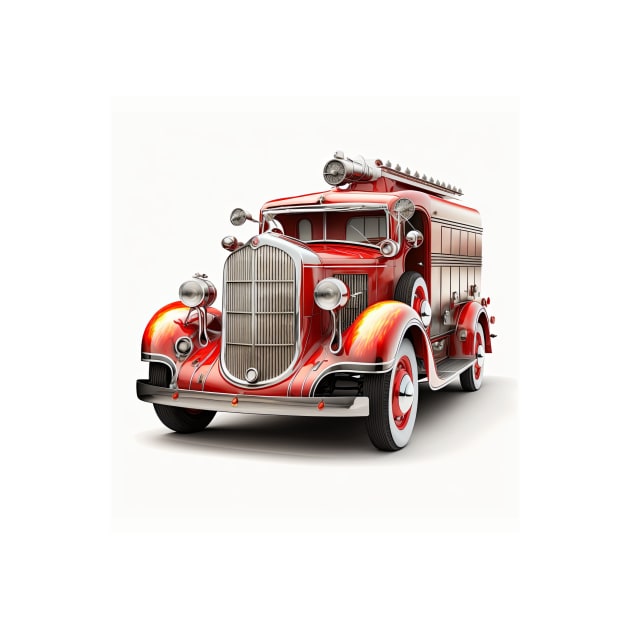 Art Deco Fire Truck by TheArtfulAI