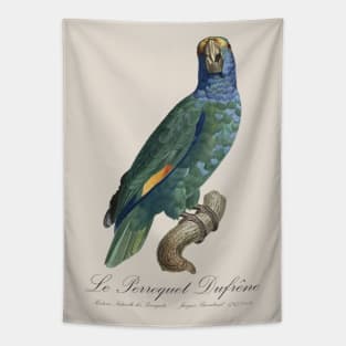 Blue-Cheeked Amazon Parrot or Dufresne Parrot - 19th century Jacques Barraband Illustration Tapestry