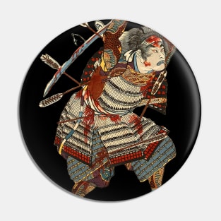 Samurai in Combat Ukiyo-e Design by Utagawa Kuniyoshi Pin