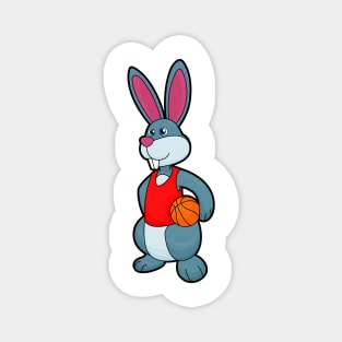 Rabbit as Basketball player with Basketball Magnet