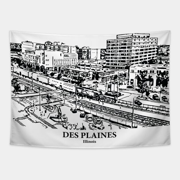 Des Plaines - Illinois Tapestry by Lakeric