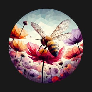 Low Poly Bee on a Flower T-Shirt