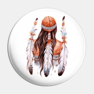 Native American Back Woman #2 Pin