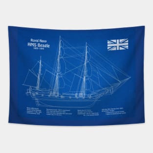 Charles Darwin HMS Beagle Tall Ship - AD Tapestry