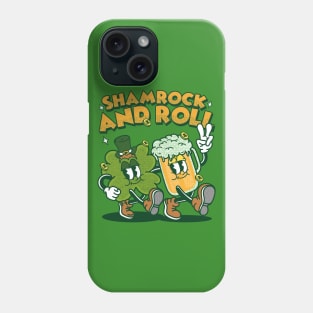 Shamrock and roll st patricks day retro cartoon Phone Case