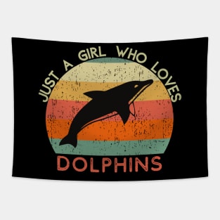 Just a girl who loves dolphins Sticker Tapestry