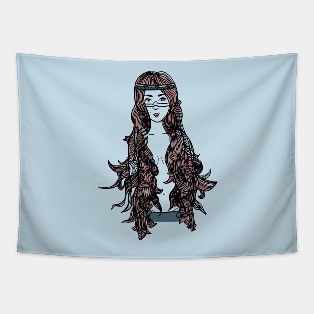 Princess with Long hair Tapestry by veve339