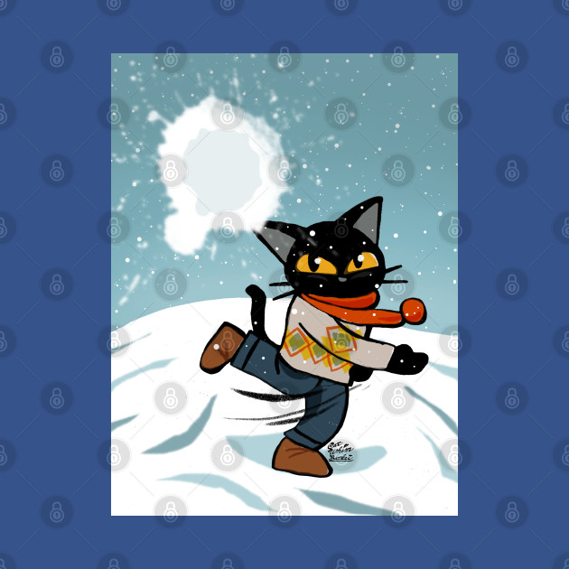 Discover Snowball fight - Cat - T-Shirt