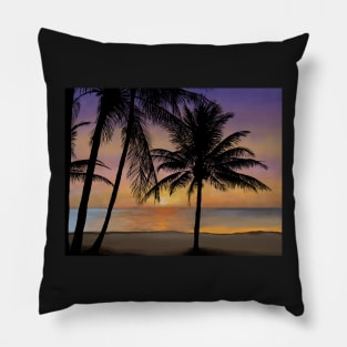 Tropical Sunset on a Dream Vacation Pillow