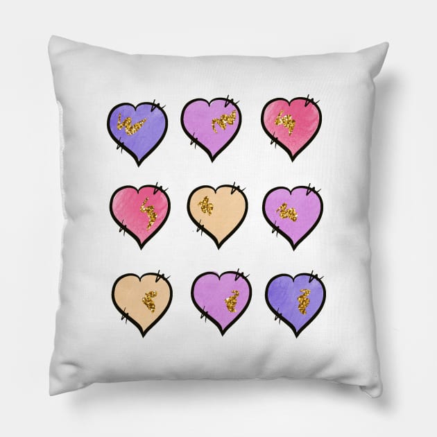 Hearts. Valentines day Pillow by Satic