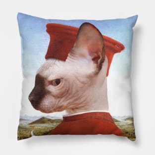 Portrait of a Sphynx Cat as Federico da Montefeltro - Pet Gift Pillow