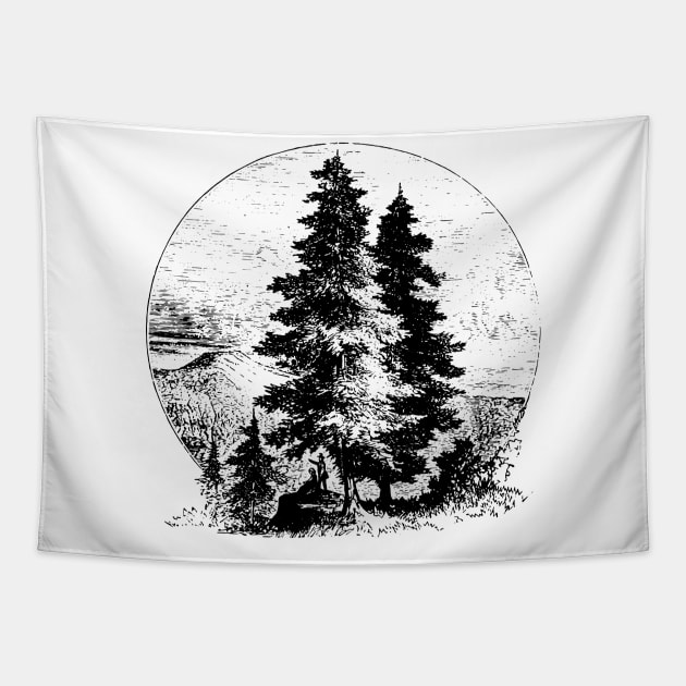 In The Pines Tapestry by TheCosmicTradingPost