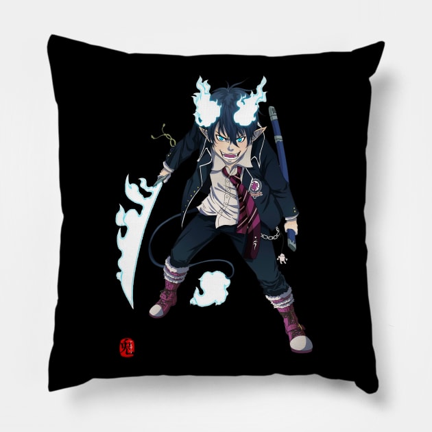 blue exorcist Pillow by ArchiriUsagi