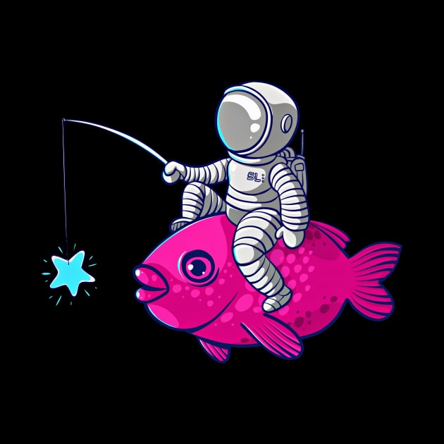 Astronaut on Fish by asitha