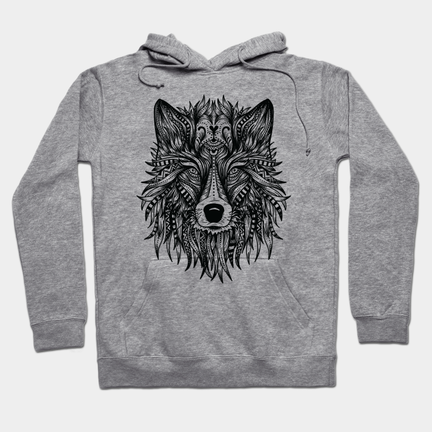 wolf head hoodie