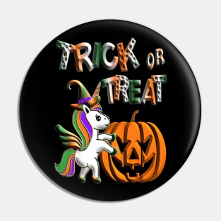 Kawaii cute unicorn pumpkin trick treat violet orange black green 3D tridimensional 322 Pin