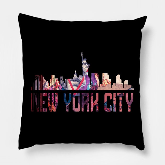 NYC New York City Skyline NY Pride Pillow by smartrocket