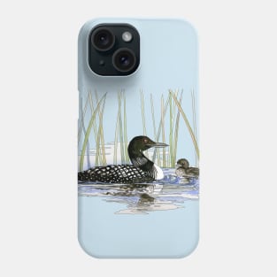 Watercolor and Ink Loons Phone Case