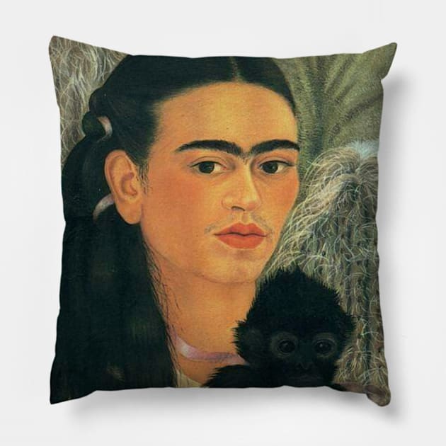 Fulang-Chang and I by Frida Kahlo Pillow by FridaBubble