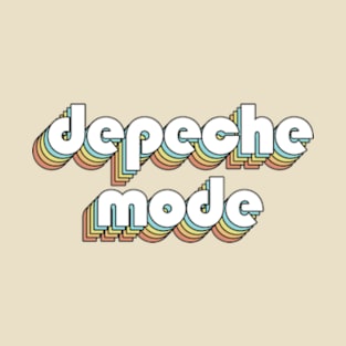 Depeche Mode - Retro Rainbow Typography Faded Style T-Shirt