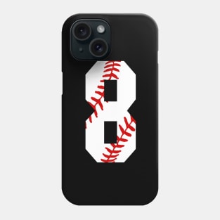 Baseball Number 8 #8 Baseball Shirt Jersey Favorite Player Biggest Fan Phone Case