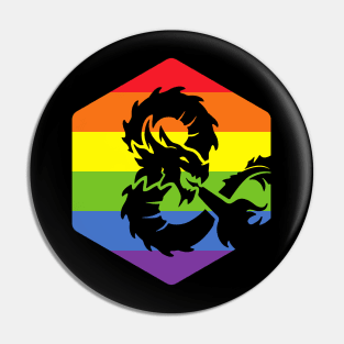 D20 Dragon Rainbow Pin