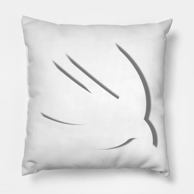 Big White Swift Shirt Pillow by manalodesign