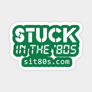 Stuck in the '80s white logo with URL Magnet