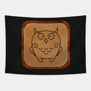 Funny Brown Halloween Owl Tapestry