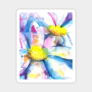 Daisies in watercolors - painting Magnet