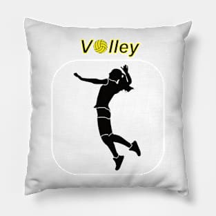 Silhouette of a woman playing volleyball Pillow