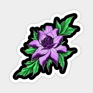 Purple Peony Flower Magnet