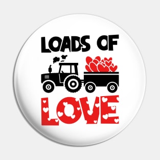 Loads of Love Tractor And Truck Lovers, For Cute Toddler Boys, Valentines Day Toddler Boys Pin