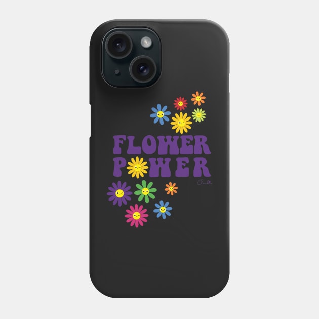 Sticker Style Flower Power Multi Color Happy Face Daisies Phone Case by ClaudiaFlores