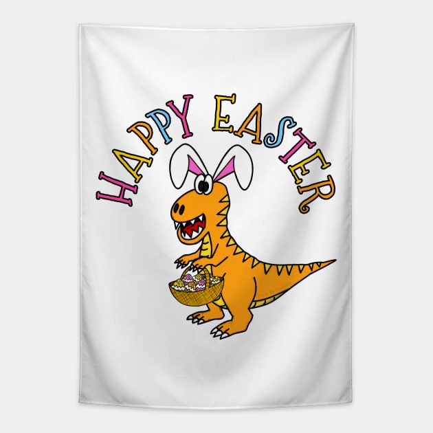 Easter Bunny Dinosaur T-Rex Tapestry by doodlerob