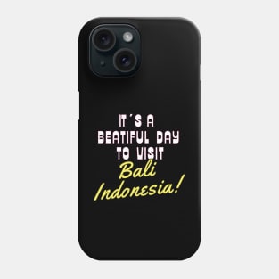 Bali Indonesia. White text.  Gift Ideas For The Travel Enthusiast. Phone Case