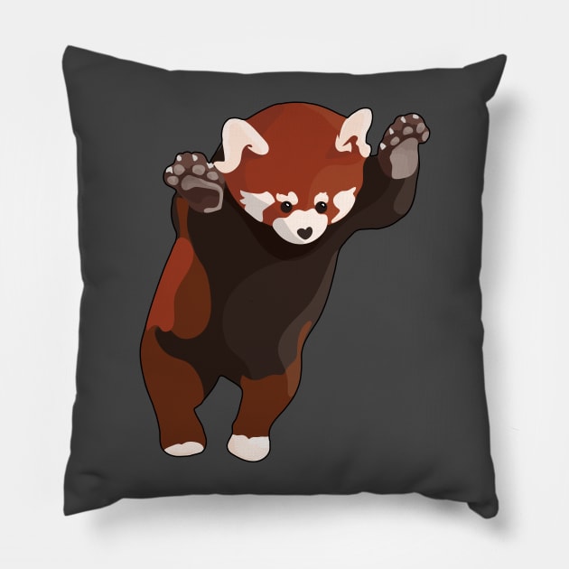 Red Panda Bear Excited. Pillow by ThinkingSimple