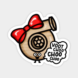 What Does The Cutest (Wooden) Turbo Say - Red Bow Magnet