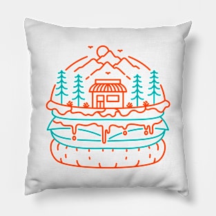 Burger Shop in Nature Pillow