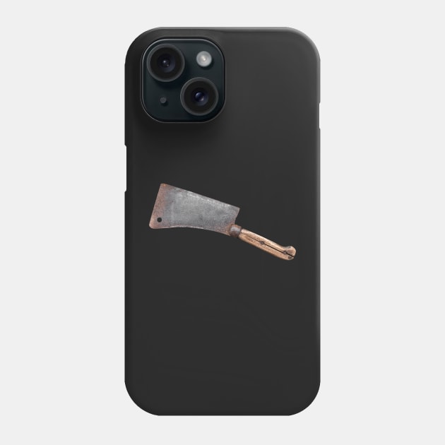 Isolated Meat Cleaver Or Hatchet Phone Case by mrdoomits