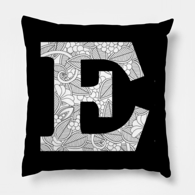 Letter E Capital Alphabet E Colorful Gift Letter E Pillow Teepublic