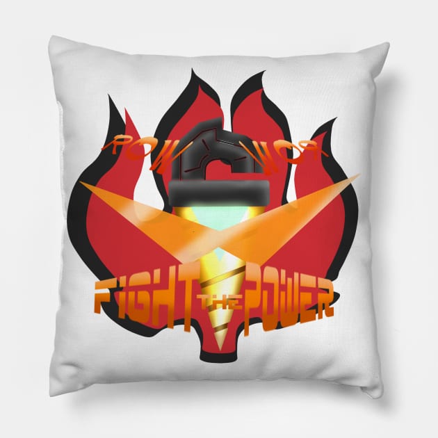 FIGHT THE POWER Pillow by Brojiro