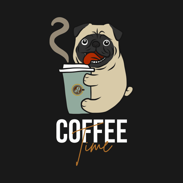 Pug Dog - Coffee Time by Bro Aesthetics