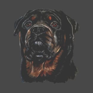 Rottweiler Head Artistic Pet Portrait Cut Out T-Shirt