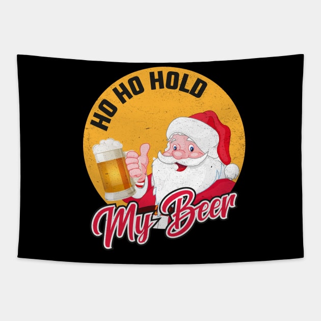 Ho Ho Hold My Beer Tapestry by MZeeDesigns