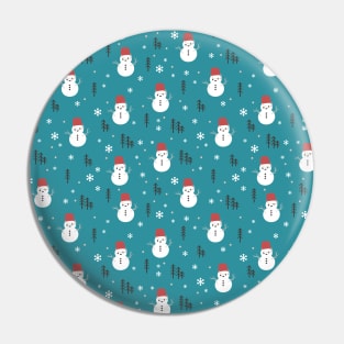 Winter Snowmen Art Pattern II Pin